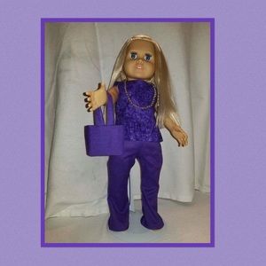 Doll outfit Purple fits 18"dolls custom made New!